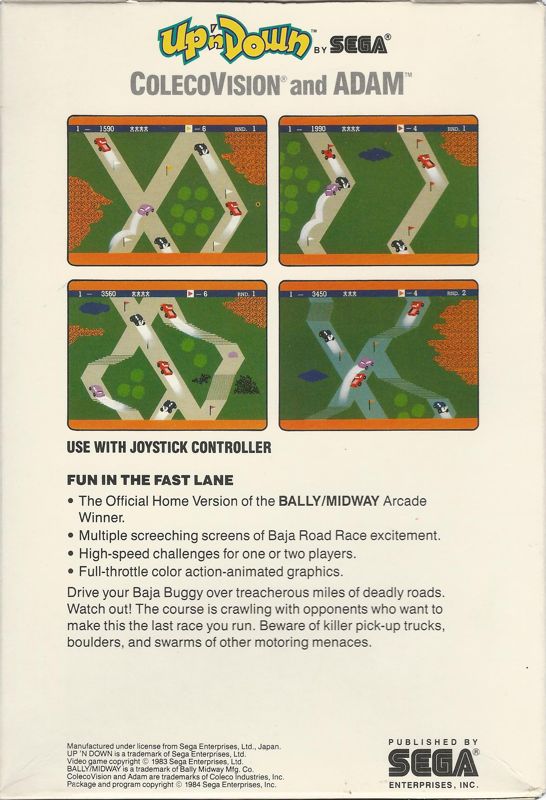 Up 'n Down box art for Colecovision